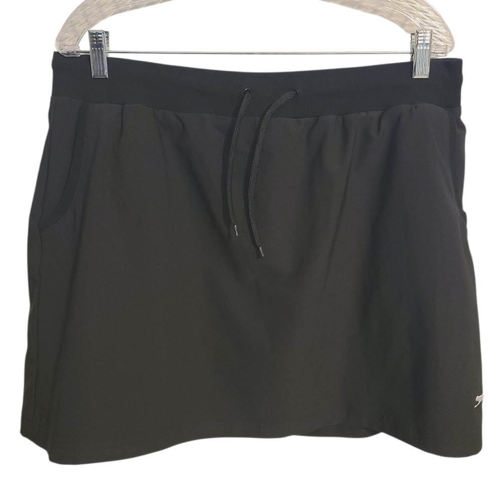Slazenger | Women's Classic Black Athletic Skorts With Drawstring (Size XL)